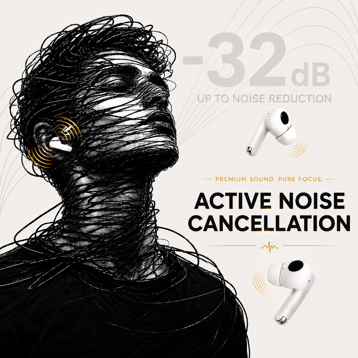 Hybott Neo Buds Active Noise Cancellation -32dB