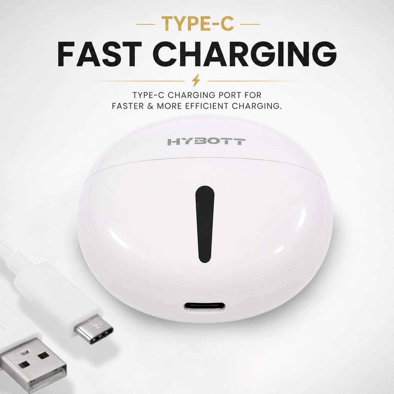 Hybott Neo Buds charging battery life and charging information.