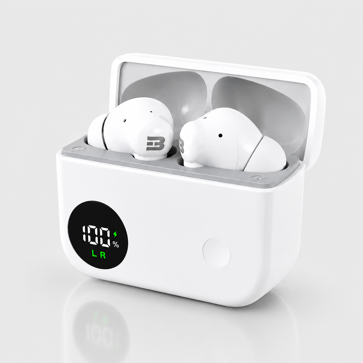 Hybott XBuds charging case and earbuds